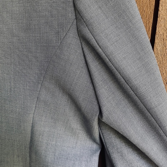 RW & CO 14 Stretch Lining Suit Jacket Gray Office Career Blazer One Button Shawl - Picture 14 of 14